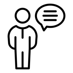 Online speaker icon outline vector. Group communication. Video screen
