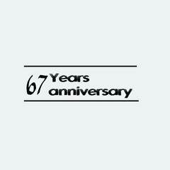67 year anniversary rise vector, icon,logo, stamp illustration