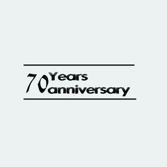 70 year anniversary rise vector, icon,logo, stamp illustration