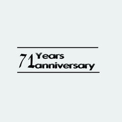 71 year anniversary rise vector, icon,logo, stamp illustration
