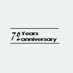 72 year anniversary rise vector, icon,logo, stamp illustration