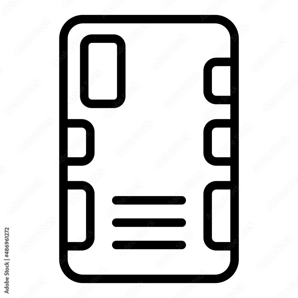 Canvas Prints telephone case icon outline vector. phone cover. device protect