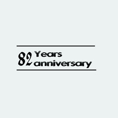 82 year anniversary rise vector, icon,logo, stamp illustration