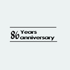 86 year anniversary rise vector, icon,logo, stamp illustration