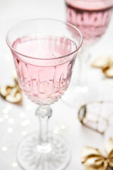  Two crystal champagne glasses for romantic party