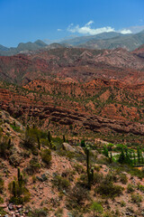 The rugged landscape of the Sierra de Famatina mountain range from the scenic Cuesta de Miranda stretch of the Ruta 40 National Route, La Rioja Province, Argentina