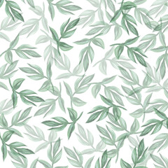 Naklejka na ściany i meble Branches with leaves in the background for the design of postcards, posters and other printed products. Watercolor style.