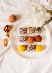 yellow coconut nut candies and sweets made from natural ingredients handmade