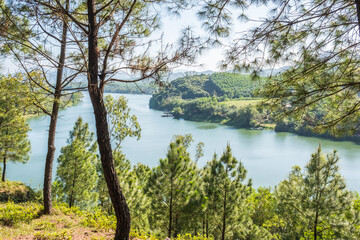 lake and mountains in Huế