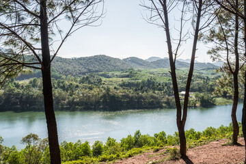 lake and mountains in Huế