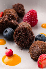 Fresh delicious puff pastry with sweet berries