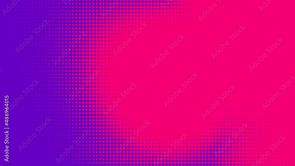 Poster dots halftone purple pink color pattern gradient texture with technology digital background. pop art