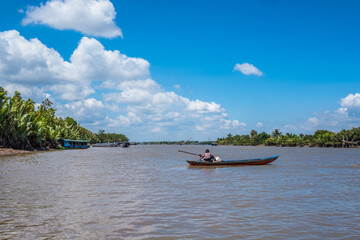 Fototapeta na wymiar A Boat in Mekong River