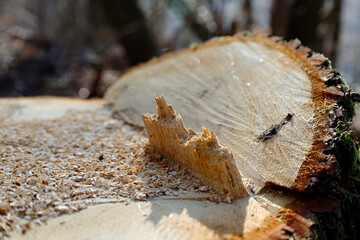 Baumstamm gefällt