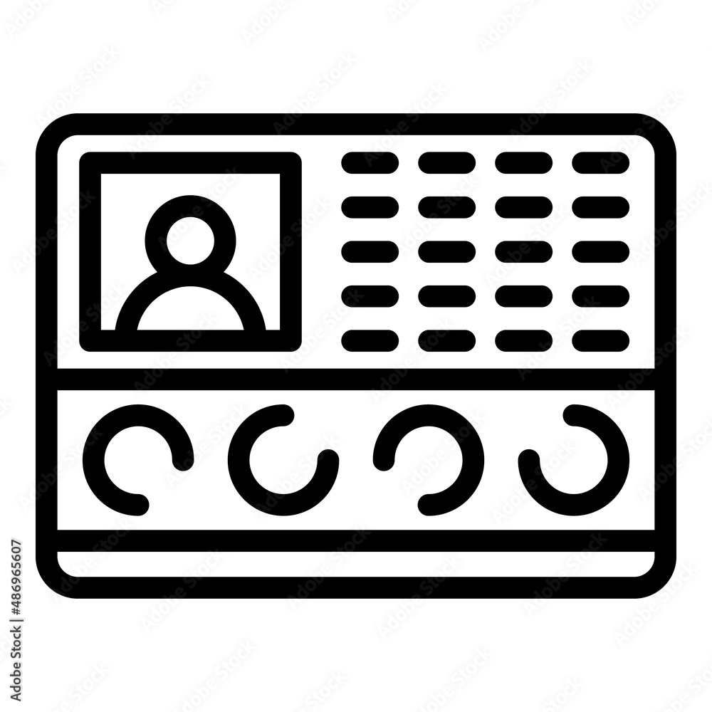Aufkleber video intercom security icon outline vector. door system. bell camera