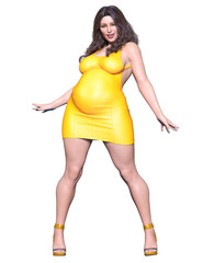 Pregnant woman in short dress