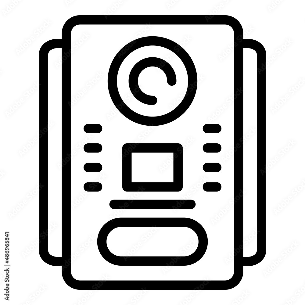 Poster video intercom control icon outline vector. door system. camera security