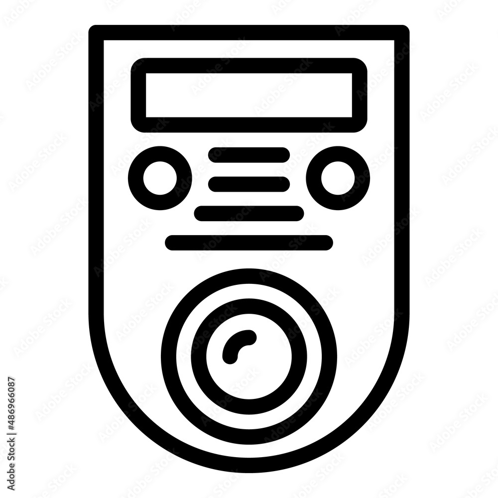 Poster video intercom access icon outline vector. door system. phone camera