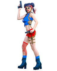 3D comics cosplay anime secret agent woman.