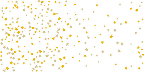 Star confetti. Golden casual confetti background. Bright design pattern. Vector template with gold stars. Suitable for your design, cards, invitations, gift, vip