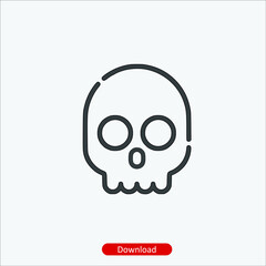 Skull - icon vector icon. Editable stroke. Linear style sign for use web design and mobile apps, logo. Symbol illustration. Pixel vector graphics - Vector