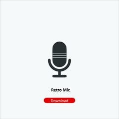 Retro Microphone - icon vector icon. Editable stroke. Linear style sign for use web design and mobile apps, logo. Symbol illustration. Pixel vector graphics - Vector
