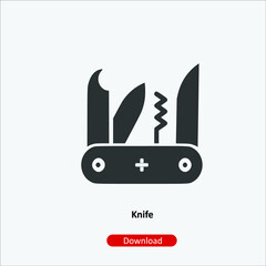 Knife - icon vector icon. Editable stroke. Linear style sign for use web design and mobile apps, logo. Symbol illustration. Pixel vector graphics - Vector