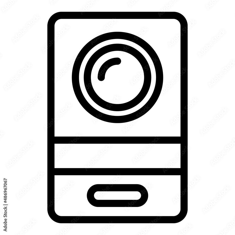 Poster digital video intercom icon outline vector. door system. bell camera