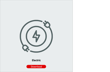 Electric - icon vector icon. Editable stroke. Linear style sign for use web design and mobile apps, logo. Symbol illustration. Pixel vector graphics - Vector