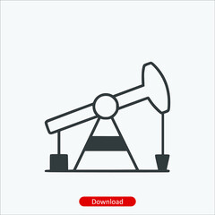 Oil pump - icon vector icon. Editable stroke. Linear style sign for use web design and mobile apps, logo. Symbol illustration. Pixel vector graphics - Vector