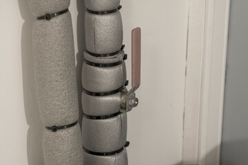 Insulated water pipe with valve.