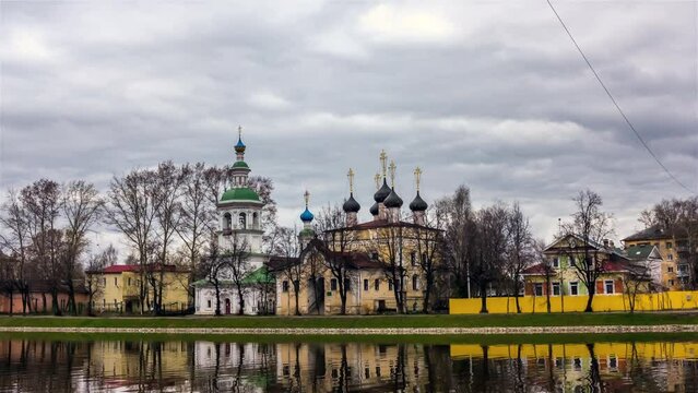 Church of Dmitri Prilutski Vologda, Russia Hyperlapse