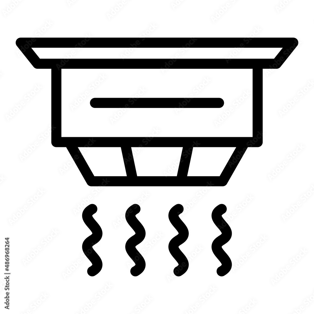 Poster smoke detector code icon outline vector. alarm fire. home control