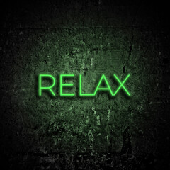 Relax with neon text effect