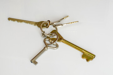 Keys on metal wheels, for an apartment, house, garage,background for various projects