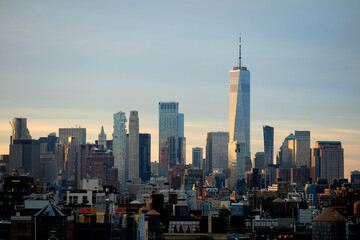 Fototapeta na wymiar Downtown Manhattan Cityscape Skyline