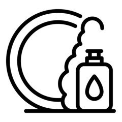Obraz premium Foam dish detergent icon outline vector. Kitchen bottle. Wash product