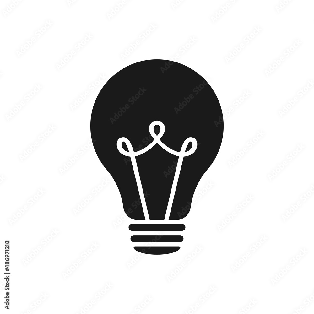 Poster lamp icon. idea lamp icon. flat style - stock vector