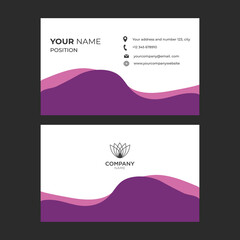 feminine business card, purple and pink color