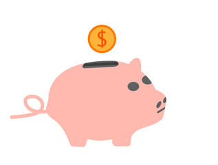 vector piggy bank. money saving, investment,cash dollar icon.