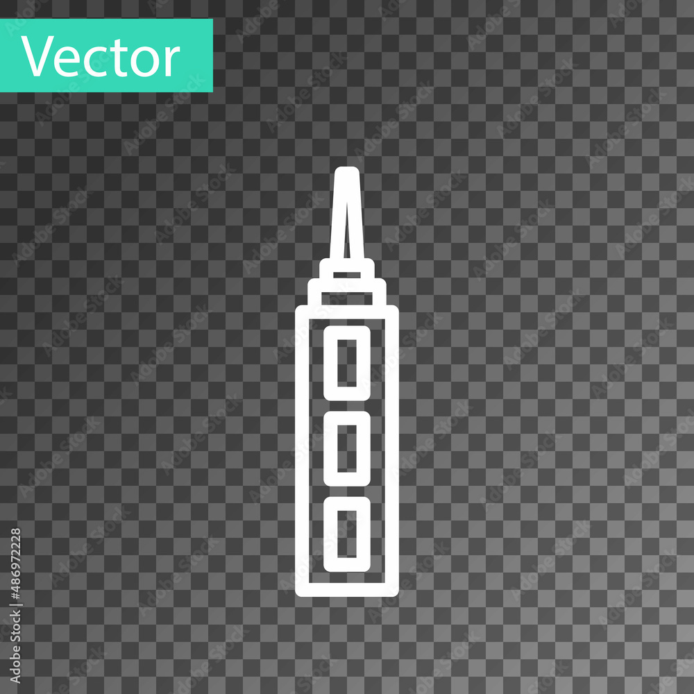 Poster white line skyscraper icon isolated on transparent background. metropolis architecture panoramic lan
