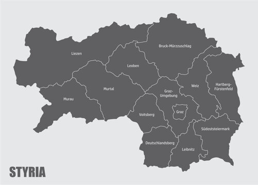 Styria state administrative map