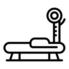 Horizontal gym bench icon outline vector. Sport training. Fitness exercise