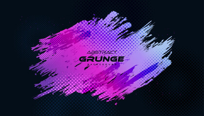 Colorful Abstract Grunge Background with Halftone Style. Brush Stroke Illustration for Banner, Poster, or Sports. Scratch and Texture Elements For Design