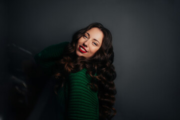 Beauty glamour Fashion brunette model girl Valentine's Day art design. Gorgeous Sexy woman with...