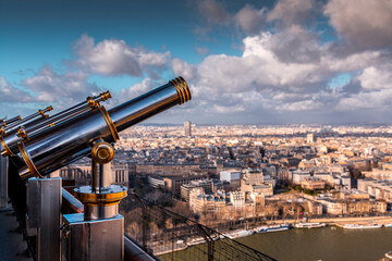 Detail from the Eiffel Tower in Paris, France