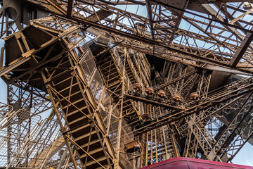 Detail from the Eiffel Tower in Paris, France