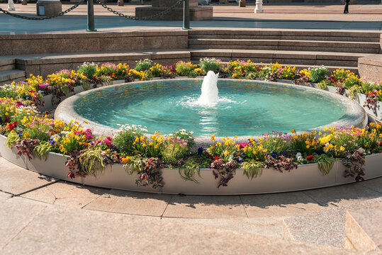Fountain on Ban Jelacic square decorated for Easter. Zagreb, Croatia