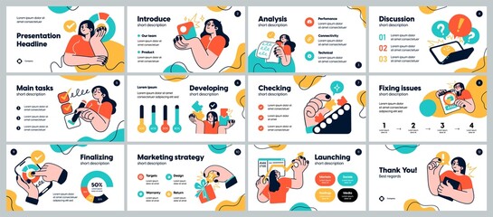 Presentation and slide layout background. Design template with business people. Use for business annual report, flyer, marketing, leaflet, advertising, brochure, modern style. Vector illustration