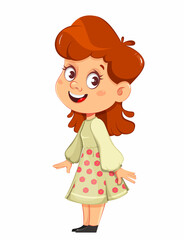 Cute little girl in beautiful dress
